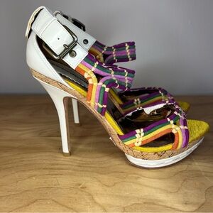 Charles David Strappy Ankle-Buckle Spike Heels